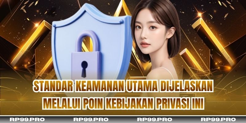 Standar keamanan utama dijelaskan melalui poin kebijakan privasi ini